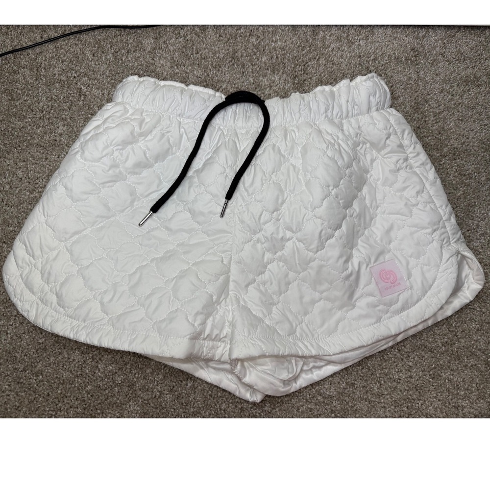 Covet Dance White Quilted Warm Up Shorts Women Medium